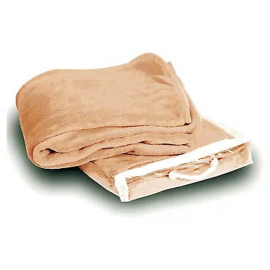 Liberty Bags 8707 Micro Coral Fleece Blanket in Camel front view