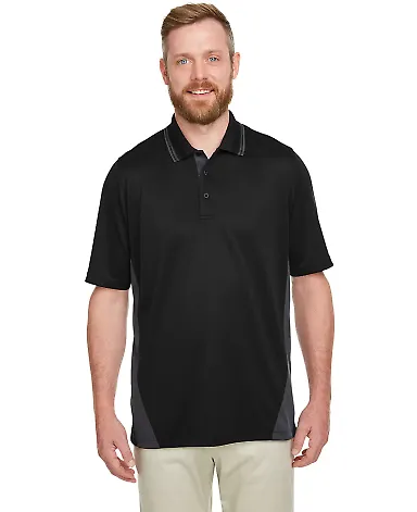 Harriton M386 Men's Flash Snag Protection Plus IL BLACK/ DK CHARCL front view