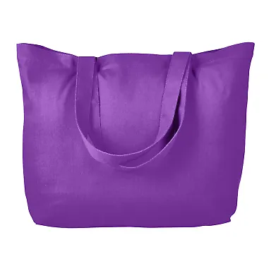 BAGedge BE102 Cotton Twill Horizontal Shopper in Purple front view
