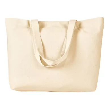 BAGedge BE102 Cotton Twill Horizontal Shopper in Natural front view