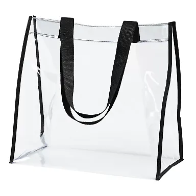 BAGedge BE252 Clear PVC Tote in Black front view