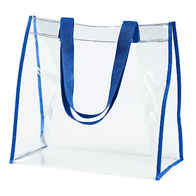 BAGedge BE252 Clear PVC Tote in Royal front view
