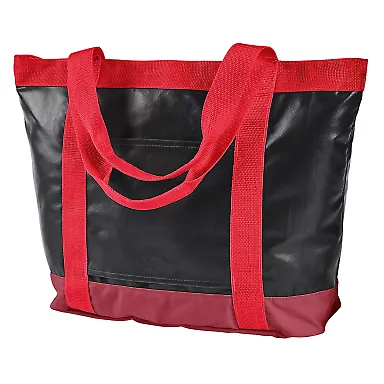 BAGedge BE254 All-Weather Tote BLACK/ RED front view
