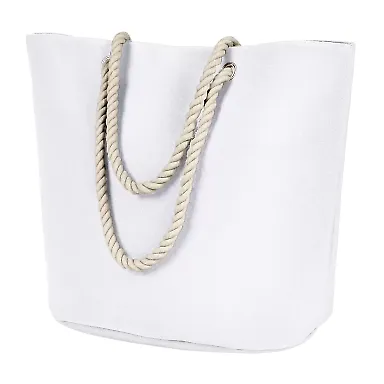 BAGedge BE256 Polyester Canvas Rope Tote WHITE SUBLMTN front view