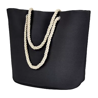 BAGedge BE256 Polyester Canvas Rope Tote BLACK front view