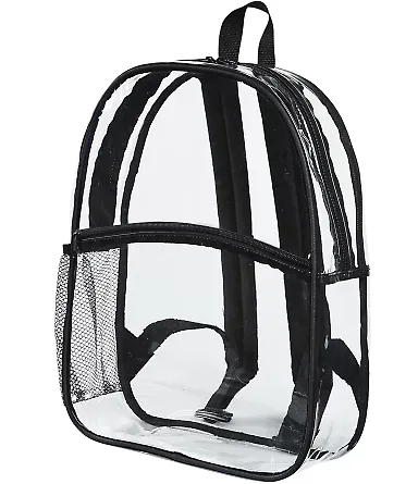 BAGedge BE259 Clear PVC Backpack BLACK front view
