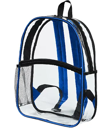 BAGedge BE259 Clear PVC Backpack ROYAL front view