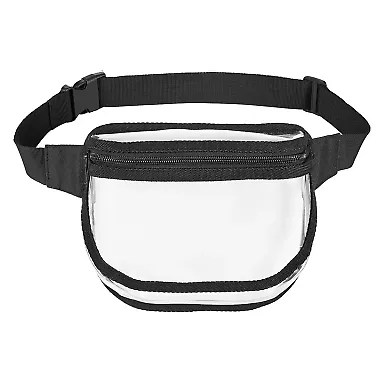 BAGedge BE264 Unisex Clear PVC Fanny Pack BLACK front view