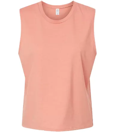 Alternative Apparel 1174 Women's Cotton Jersey Go- Heather Sunset Coral front view