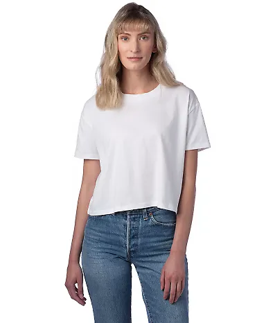 Alternative Apparel 5114C Women's Cotton Jersey Go in White front view