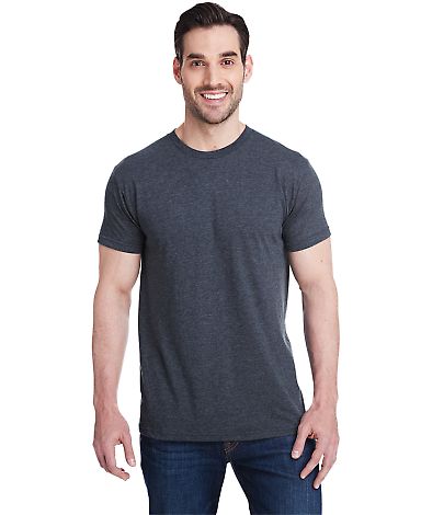 Bayside Apparel 5710 USA-Made Triblend Crew in Tri navy front view