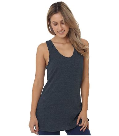 Bayside Apparel 5820 USA-Made Triblend Women's Tan Tri Charcoal front view