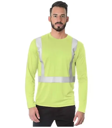 Bayside Apparel 3742 USA-Made Hi-Visibility Long S Lime Green front view