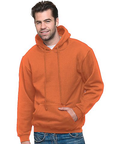 Bayside Apparel 2160 Union Hooded Sweatshirt in Bright orange front view