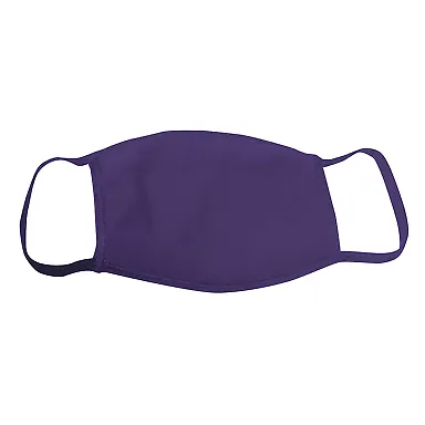 Bayside Apparel 1900 USA-Made 100% Cotton Face Mas Purple front view