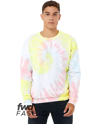 Bella + Canvas 3945RD FWD Fashion Unisex Tie-Dye P in Rainbow pastel front view