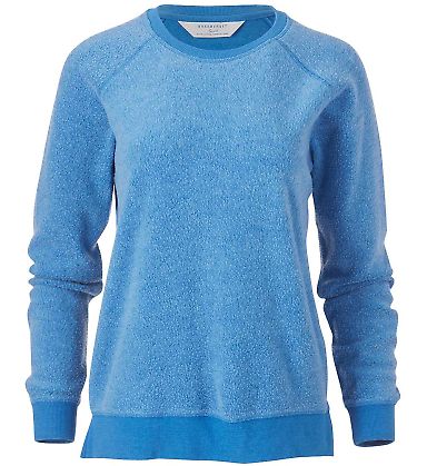 Boxercraft K01 Women's Fleece Out Pullover in Royal front view