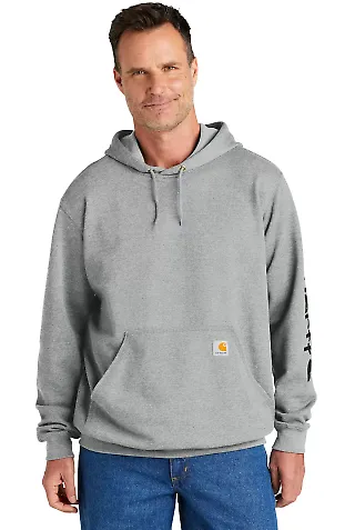 CARHARTT CTK288 Carhartt   Midweight Hooded Logo S HthrGrey front view