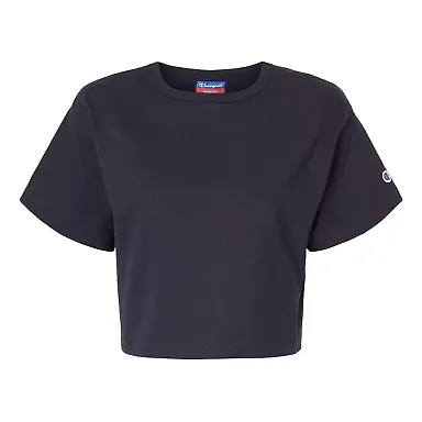Champion Clothing T453W Women's Heritage Cropped T Navy front view