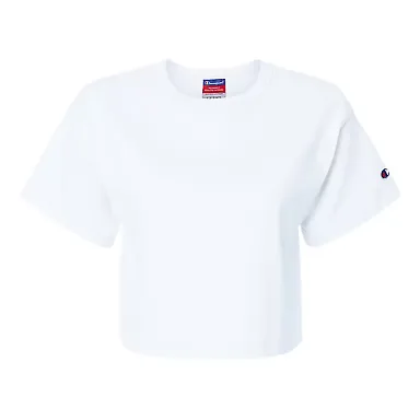 Champion Clothing T453W Women's Heritage Cropped T White front view