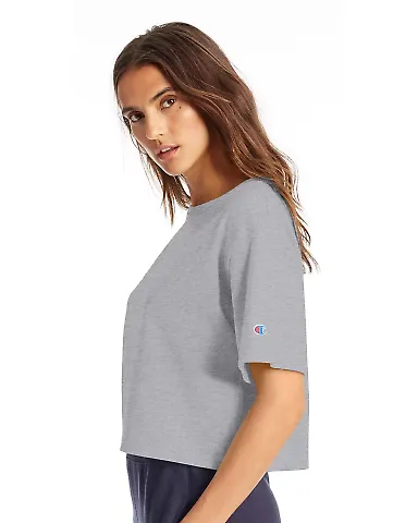Champion Clothing T453W Women's Heritage Cropped T Oxford Grey front view
