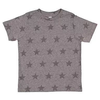 Code V 3029 Toddler Star Print Tee in Granite heather star front view