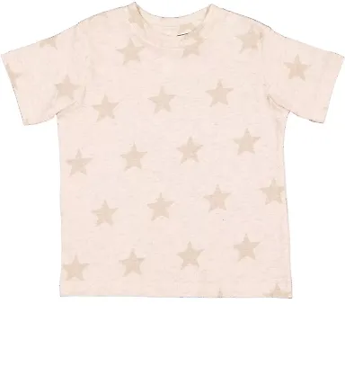 Code V 3029 Toddler Star Print Tee in Natural heather star front view