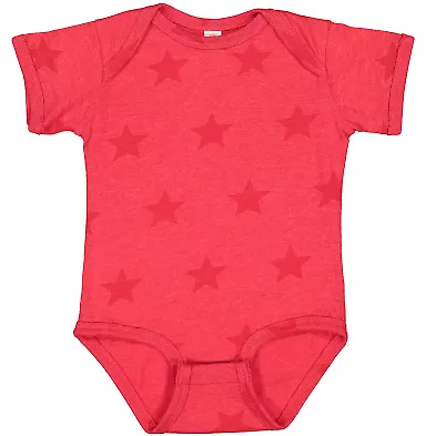 Code V 4329 Infant Star Print Bodysuit in Red star front view