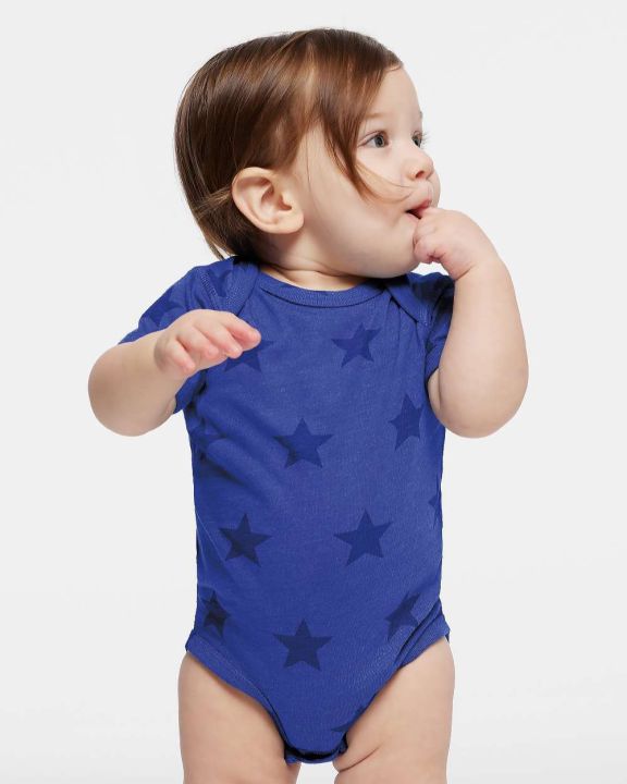 Code V 4329 Infant Star Print Bodysuit in Royal star
