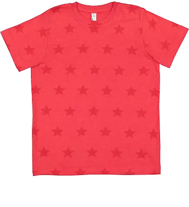Code V 2229 Youth Star Print Tee in Red star front view
