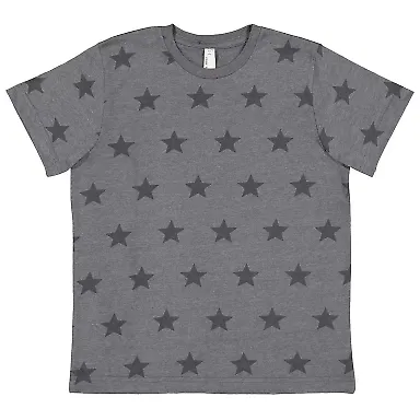 Code V 2229 Youth Star Print Tee in Granite heather star front view