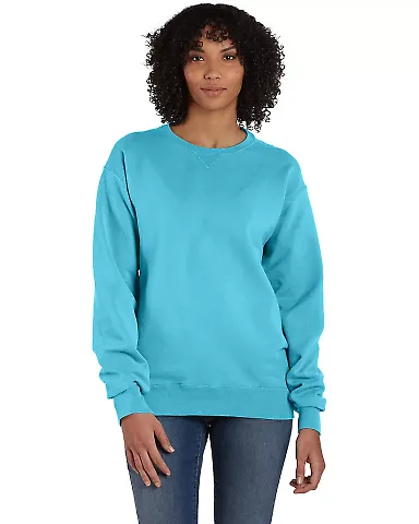 Comfort Wash GDH400 Garment Dyed Unisex Crewneck S in Freshwater front view