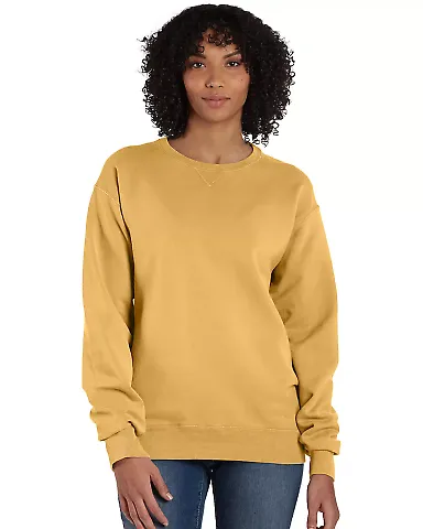 Comfort Wash GDH400 Garment Dyed Unisex Crewneck S in Artisan gold front view