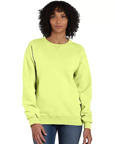 Comfort Wash GDH400 Garment Dyed Unisex Crewneck S in Chic lime front view