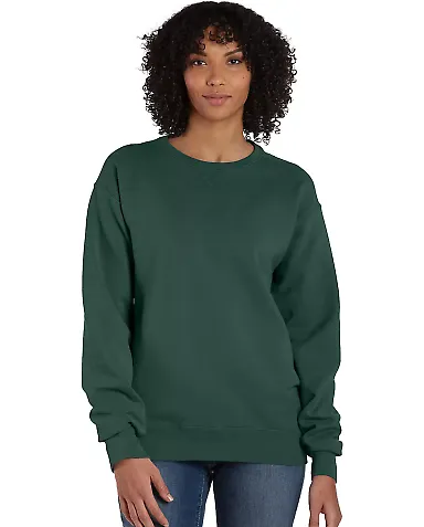 Comfort Wash GDH400 Garment Dyed Unisex Crewneck S in Field green front view
