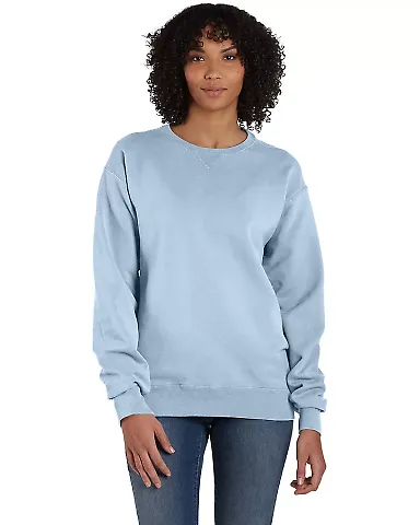 Comfort Wash GDH400 Garment Dyed Unisex Crewneck S in Soothing blue front view