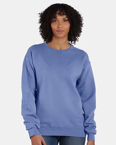 Comfort Wash GDH400 Garment Dyed Unisex Crewneck S in Frontier blue front view
