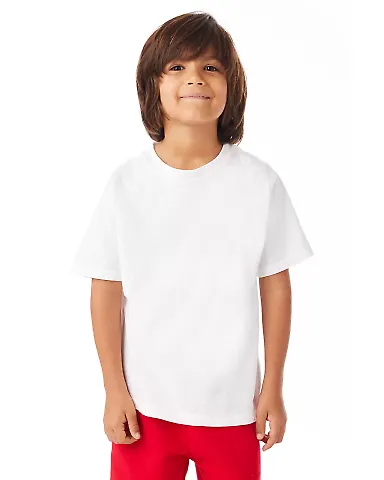 Comfort Wash GDH175 Garment Dyed Youth Short Sleev in White front view