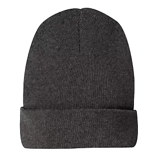 District Clothing DT815 District   Re-Beanie CharcoalHt front view