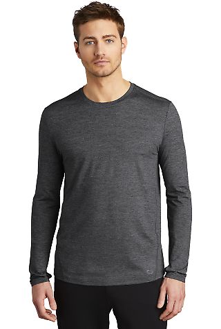 Ogio OE340 OGIO    ENDURANCE Force Long Sleeve Tee Blacktop Hthr front view