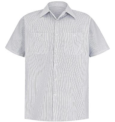 Red Kap CS20LONG Long Size, Short Sleeve Stripe Grey/White front view