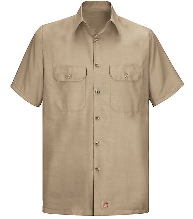 Red Kap SY60    Short Sleeve Solid Ripstop Shirt Khaki front view