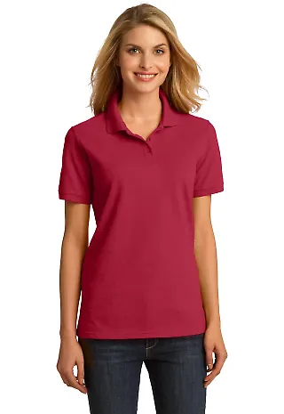 Port & Company LKP150 CLOSEOUT Ladies Ring Spun P Red front view