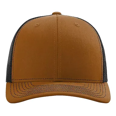 Richardson Hats 112 Adjustable Snapback Trucker Ca in Carmel/ black front view