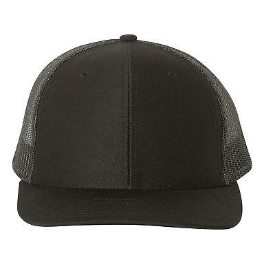 Richardson Hats 112 Adjustable Snapback Trucker Ca Black front view