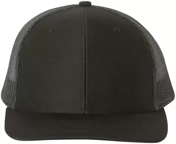 Richardson Hats 112 Adjustable Snapback Trucker Ca in Black front view
