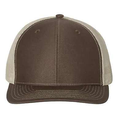 Richardson Hats 112 Adjustable Snapback Trucker Ca Brown/ Khaki front view
