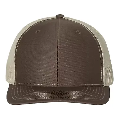 Richardson Hats 112 Adjustable Snapback Trucker Ca in Brown/ khaki front view