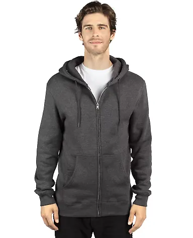 Threadfast Apparel 320Z Unisex Ultimate Fleece Ful CHARCOAL HEATHER front view