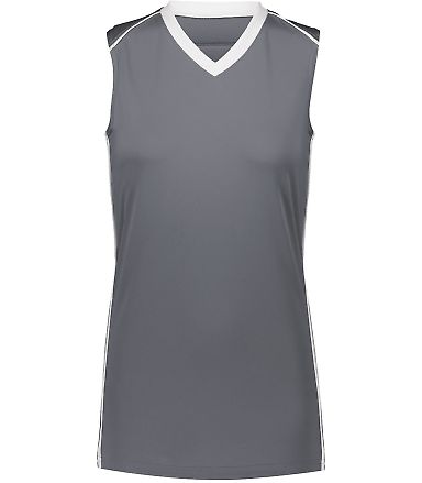Augusta Sportswear 1688 Girls' Rover Jersey in Graphite/ white front view